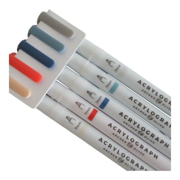 New Archer and Olive Sweater Weather Square Notebook & Acrylograph Pens - Picture 12 of 14